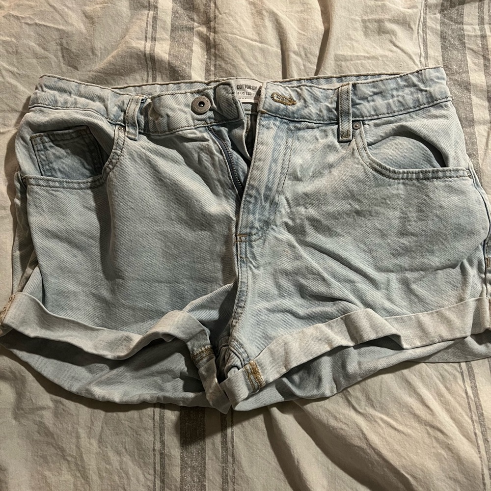 Light was denim shorts